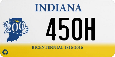 IN license plate 450H