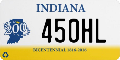 IN license plate 450HL