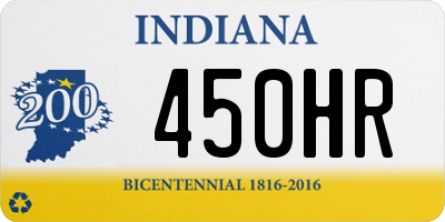 IN license plate 450HR