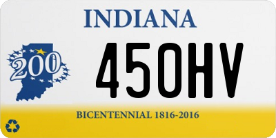 IN license plate 450HV