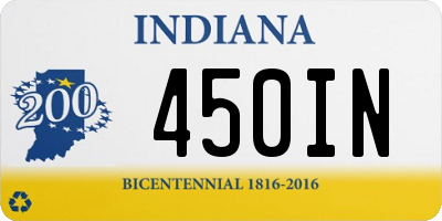 IN license plate 450IN