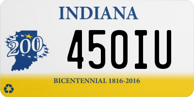 IN license plate 450IU