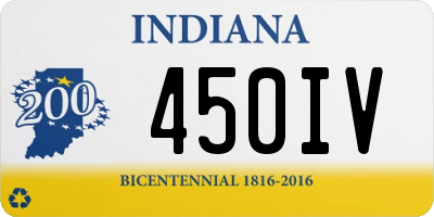 IN license plate 450IV