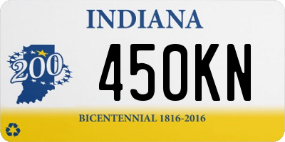 IN license plate 450KN