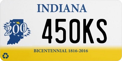 IN license plate 450KS