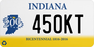 IN license plate 450KT