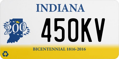 IN license plate 450KV