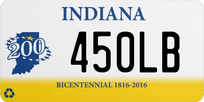 IN license plate 450LB