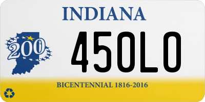 IN license plate 450LO