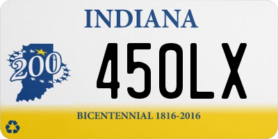 IN license plate 450LX