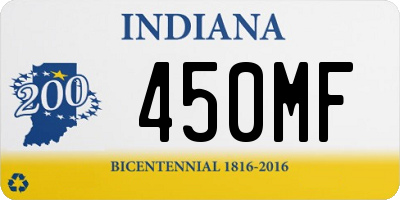 IN license plate 450MF