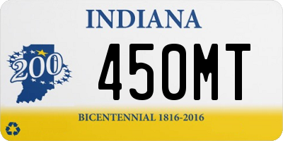 IN license plate 450MT