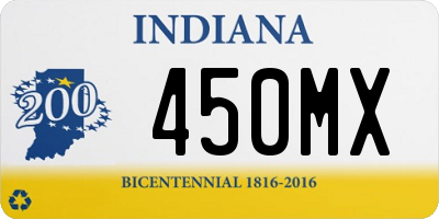 IN license plate 450MX