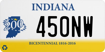 IN license plate 450NW