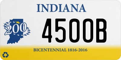 IN license plate 450OB