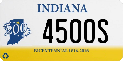 IN license plate 450OS