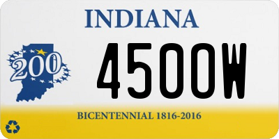 IN license plate 450OW