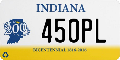 IN license plate 450PL