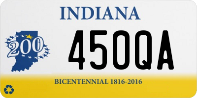 IN license plate 450QA