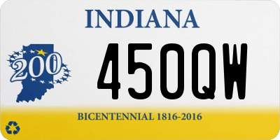 IN license plate 450QW