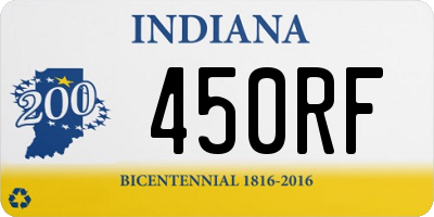 IN license plate 450RF