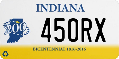 IN license plate 450RX