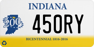 IN license plate 450RY