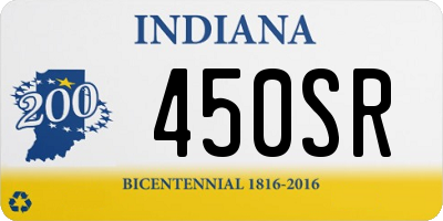 IN license plate 450SR