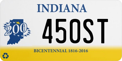 IN license plate 450ST