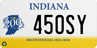 IN license plate 450SY