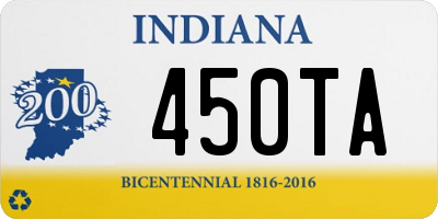 IN license plate 450TA