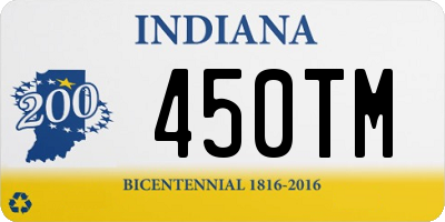 IN license plate 450TM