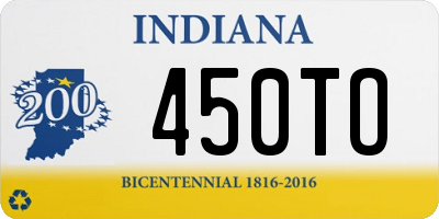 IN license plate 450TO