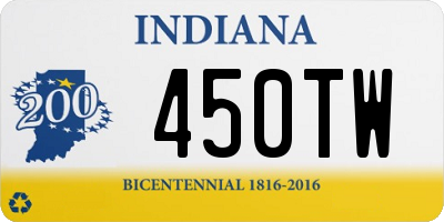 IN license plate 450TW