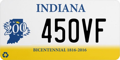 IN license plate 450VF