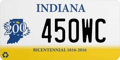 IN license plate 450WC