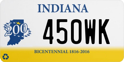 IN license plate 450WK