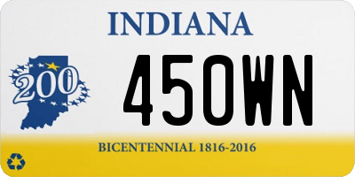 IN license plate 450WN