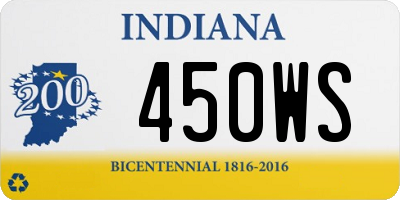 IN license plate 450WS