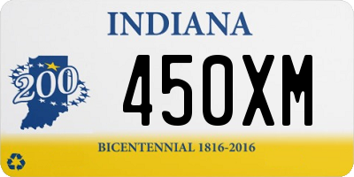 IN license plate 450XM