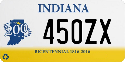 IN license plate 450ZX