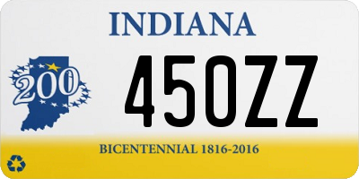 IN license plate 450ZZ