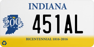 IN license plate 451AL