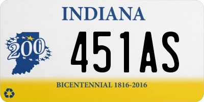 IN license plate 451AS