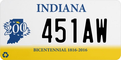 IN license plate 451AW