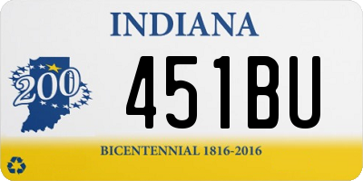 IN license plate 451BU