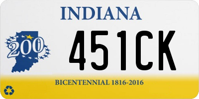 IN license plate 451CK