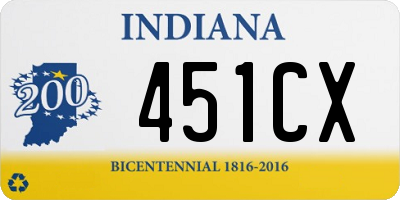 IN license plate 451CX