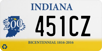 IN license plate 451CZ