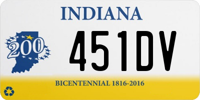 IN license plate 451DV